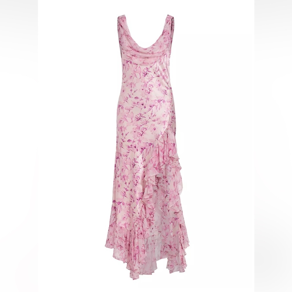 Cinq à Sept Pink Floral Asymmetrical Dress